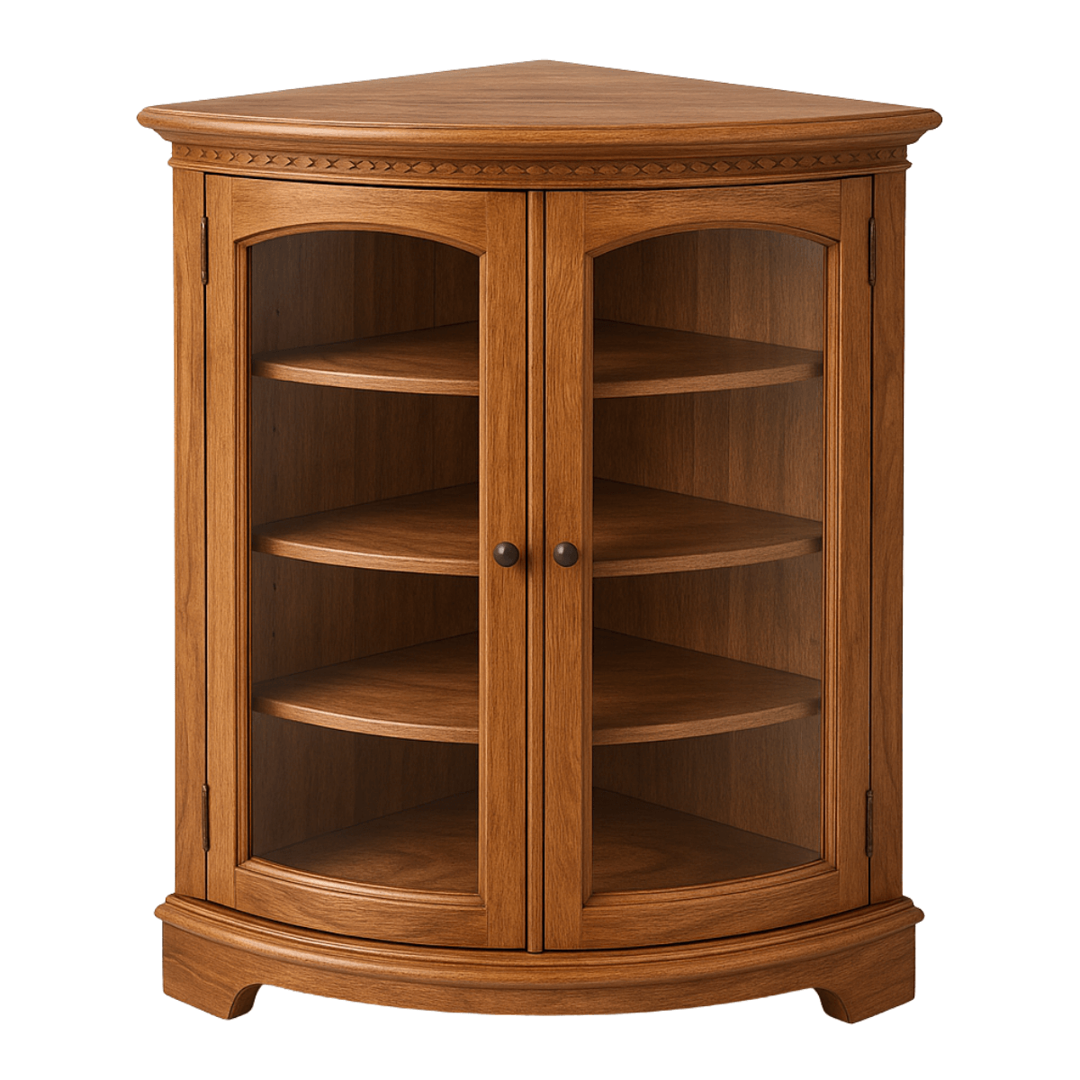 Luneth Modern Solid Wood Corner Glass Door Display Cabinet